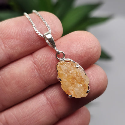 Golden Phenacite Crystal Pendant, Sterling Silver Nigerian Phenakite Necklace