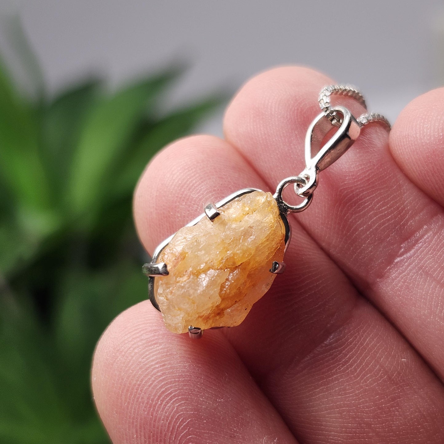 Golden Phenacite Crystal Pendant, Sterling Silver Nigerian Phenakite Necklace