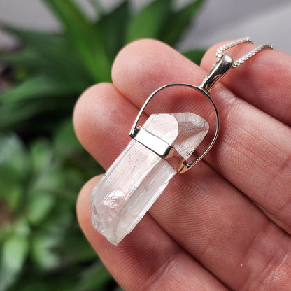 Danburite Crystal Pendant, Sterling Silver Danburite Necklace