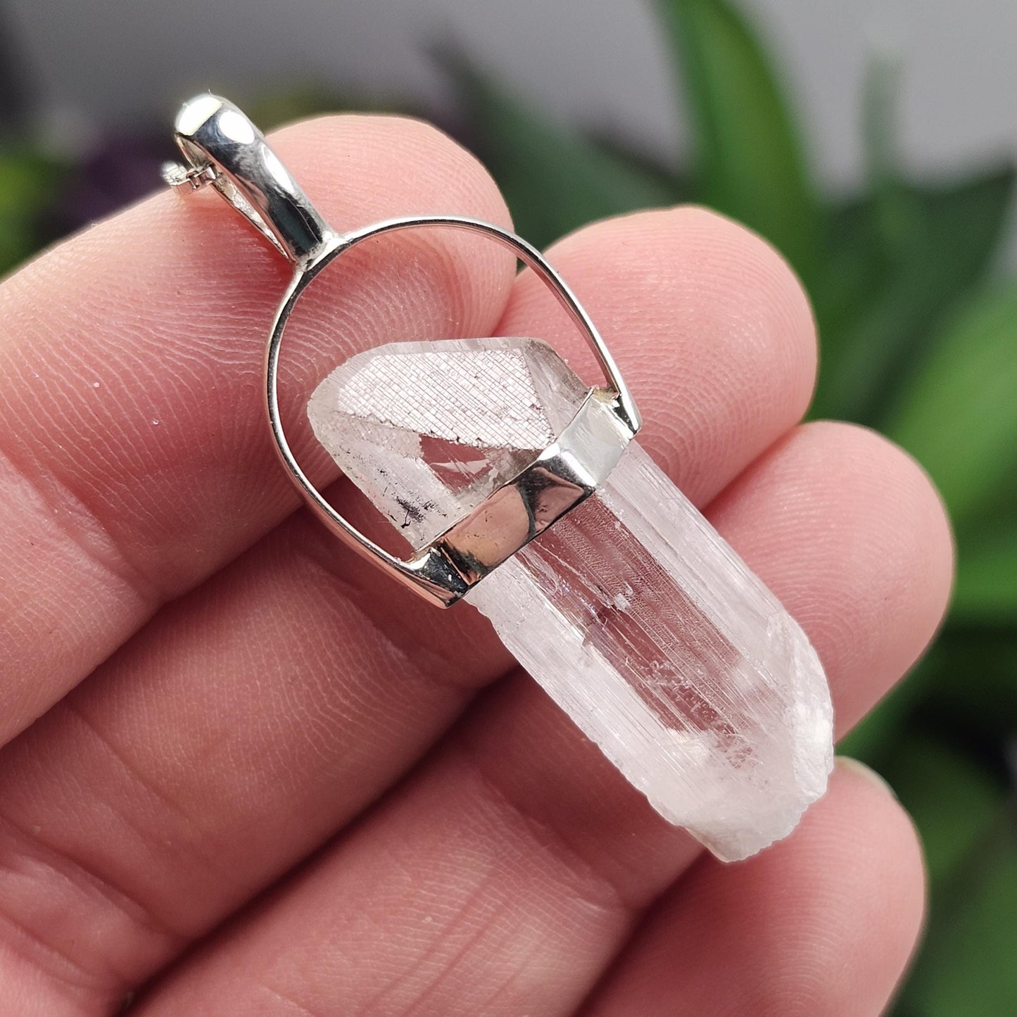 Danburite Crystal Pendant, Sterling Silver Danburite Necklace