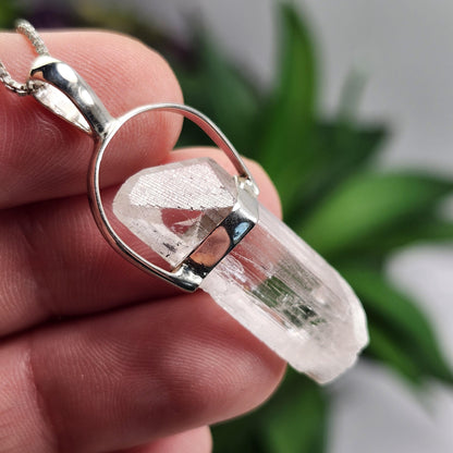 Danburite Crystal Pendant, Sterling Silver Danburite Necklace