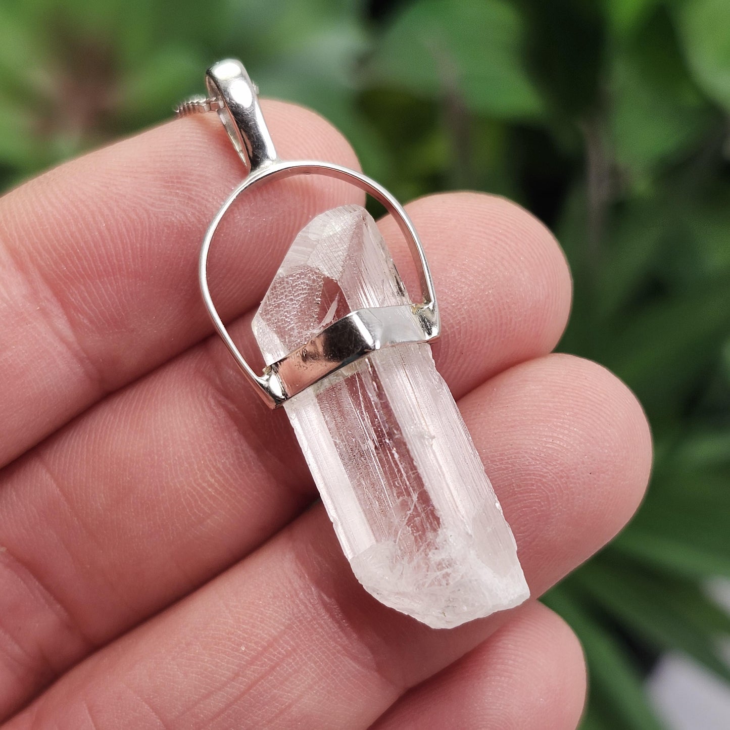 Danburite Crystal Pendant, Sterling Silver Danburite Necklace