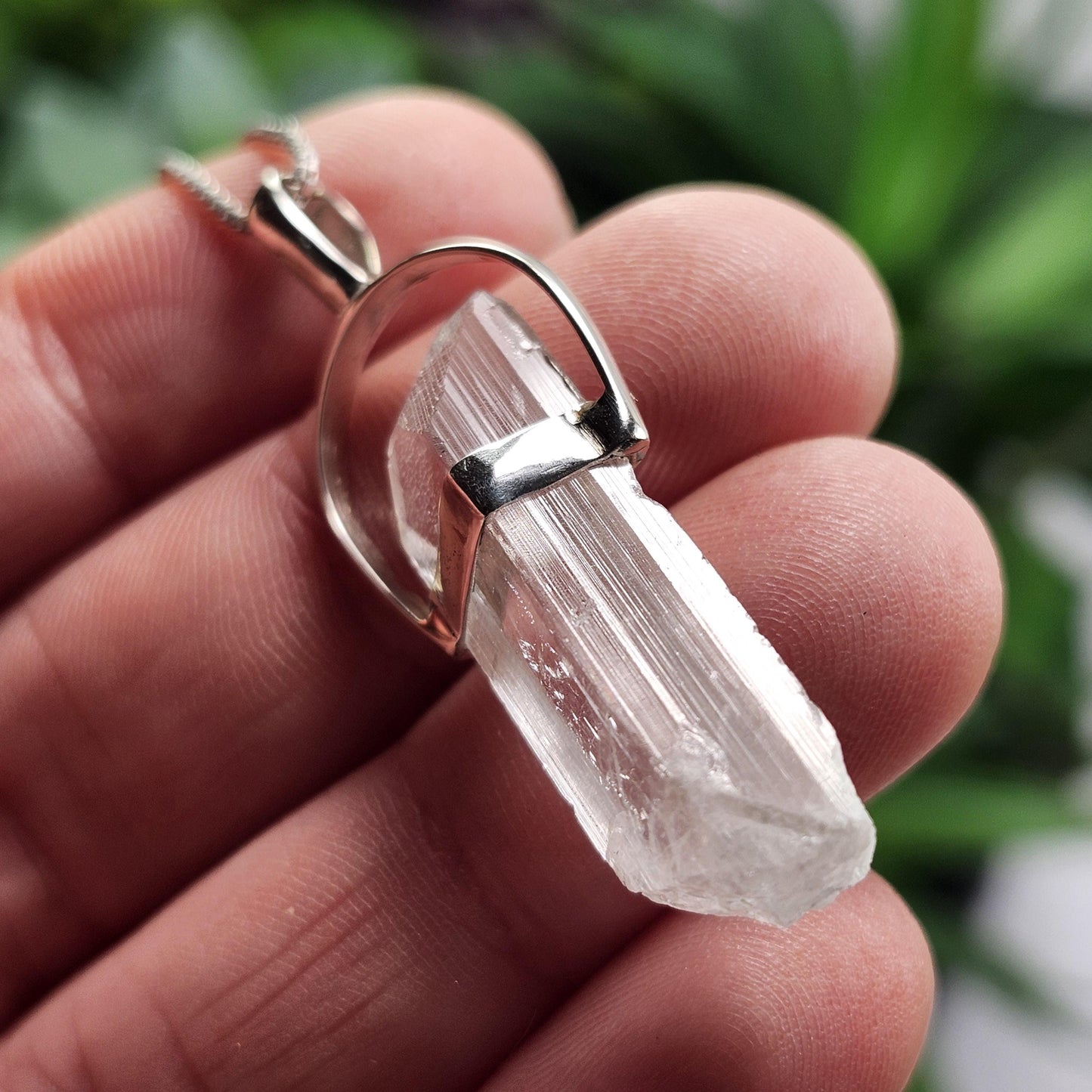 Danburite Crystal Pendant, Sterling Silver Danburite Necklace