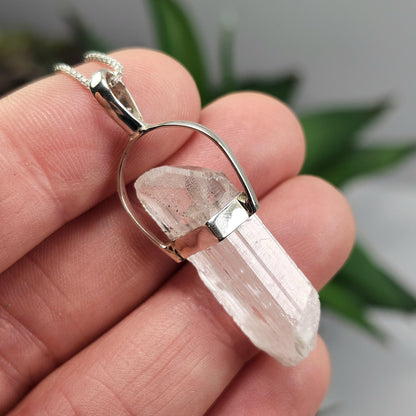 Danburite Crystal Pendant, Sterling Silver Danburite Necklace