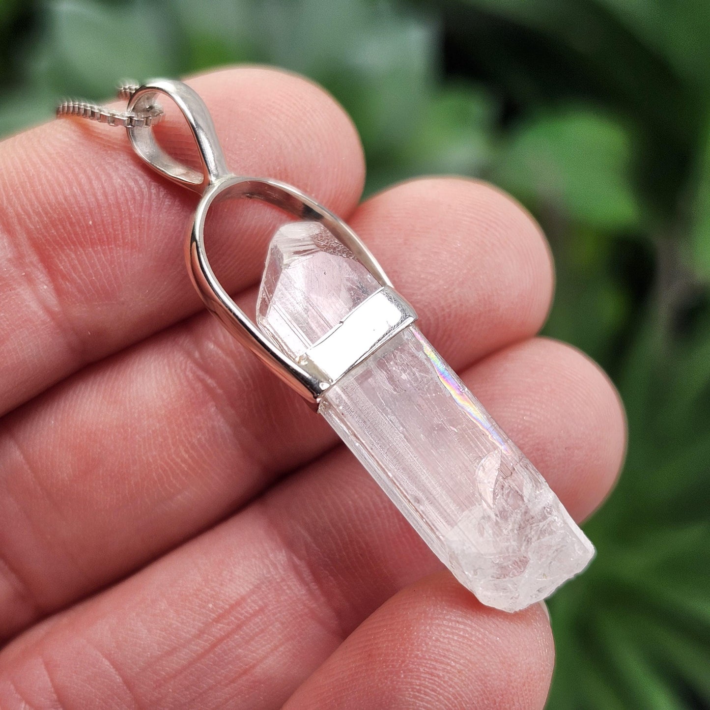 Danburite Crystal Pendant, Sterling Silver Danburite Necklace