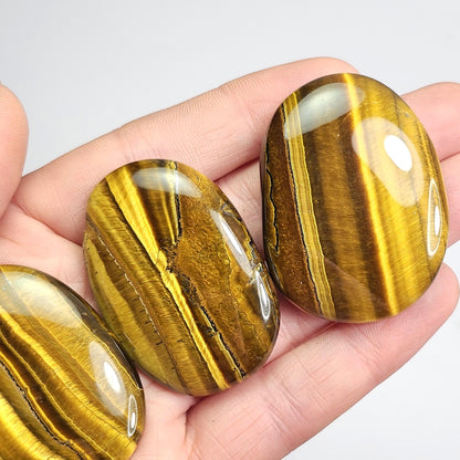 Tiger's Eye Palm Stone, Polished Tigers Eye Crystal