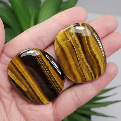 Tiger's Eye Palm Stone, Polished Tigers Eye Crystal