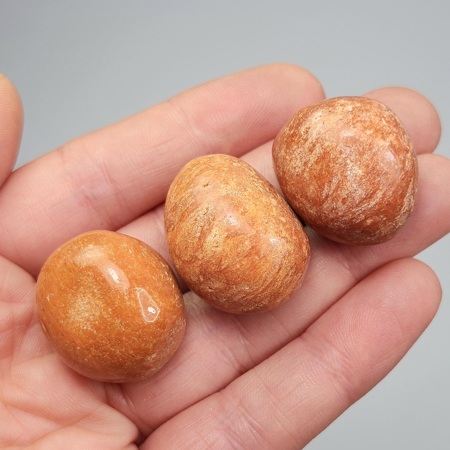 Orange Jasper Crystal from Peru, Tumbled Peach Jasper Specimen