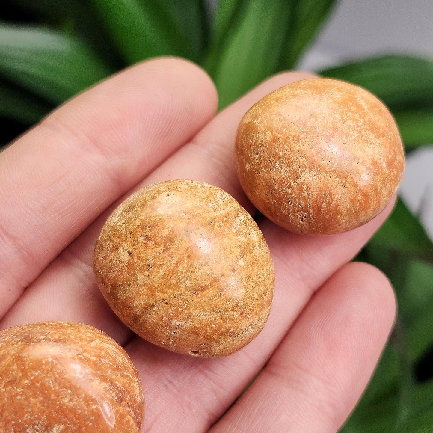 Orange Jasper Crystal from Peru, Tumbled Peach Jasper Specimen