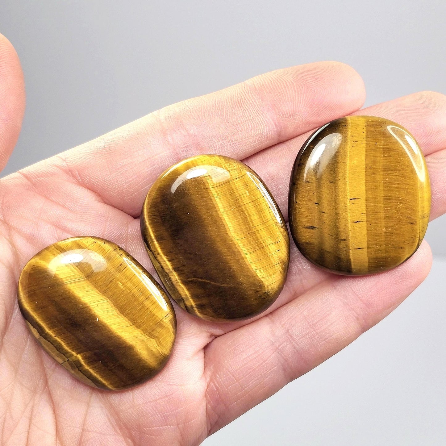 Polished Tiger's Eye Crystal, Tigers Eye Palm Stone