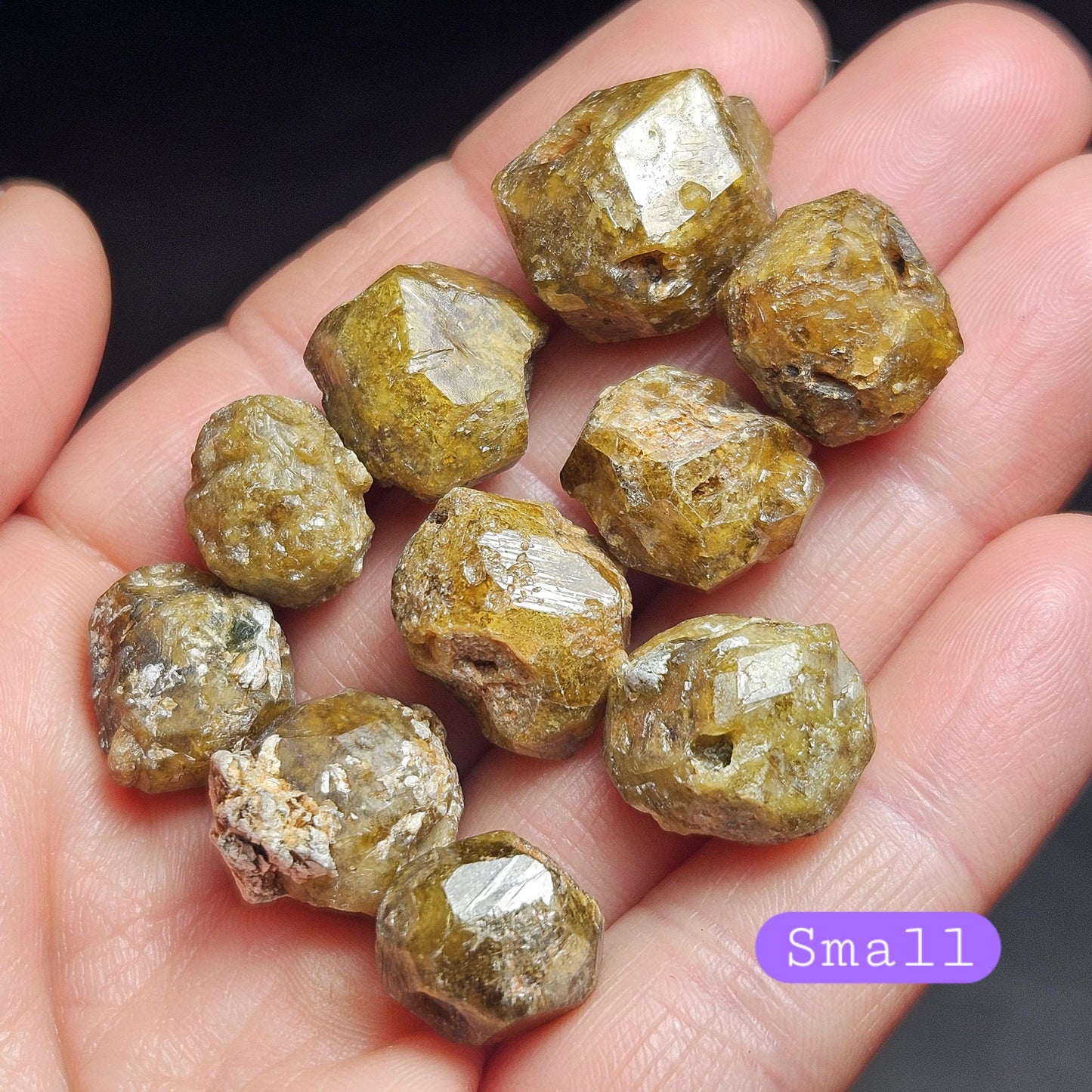 Mali Green Garnet Crystal, Raw Garnet Dodecahedron, Andradite & Grossular Specimens