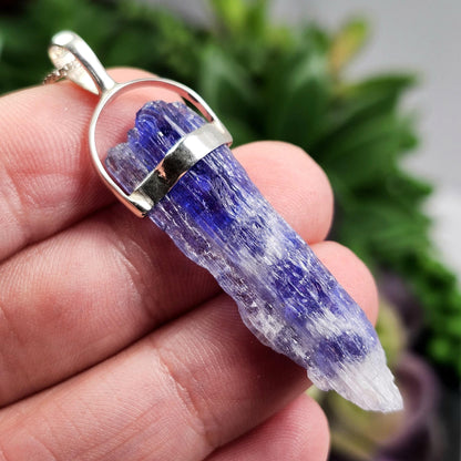 Bi Color Blue Tanzanite Pendant, Sterling Silver Tanzanite Crystal Necklace