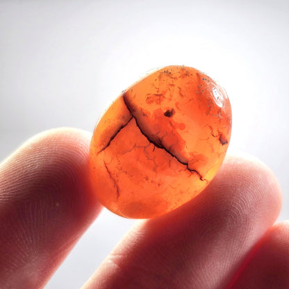 Carnelian Crystal from Madagascar, Tumbled Orange Chalcedony Stone