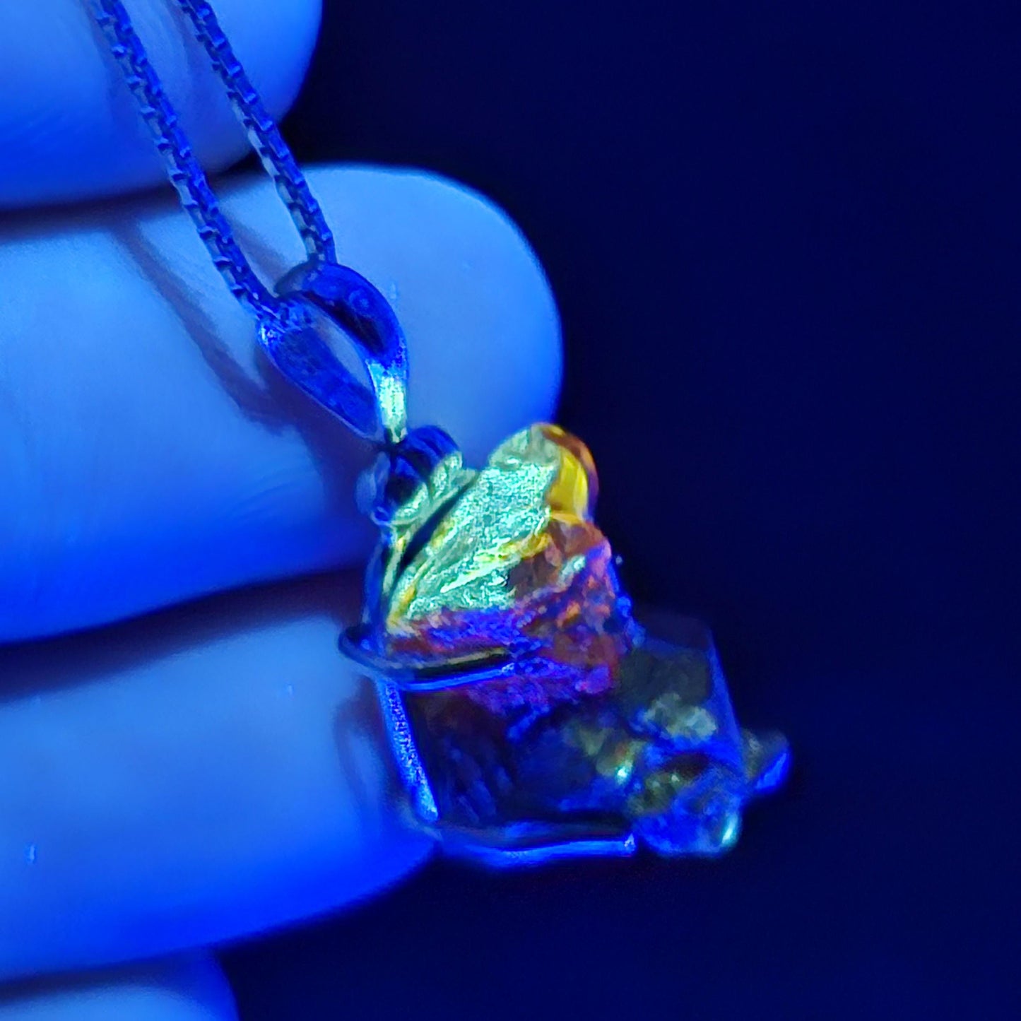 Orange Zincite Pendant, Sterling Silver Polish Zincite Crystal Necklace