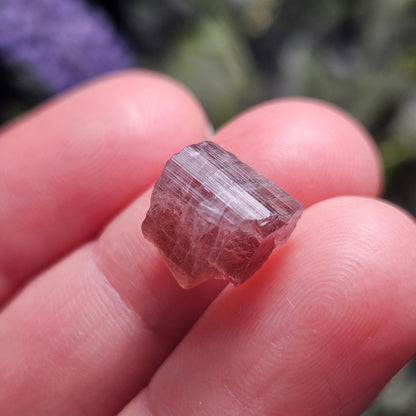 Natural Pink Tourmaline Crystal with Striations, Raw Raspberry Pink Tourmaline Specimen from Brazil