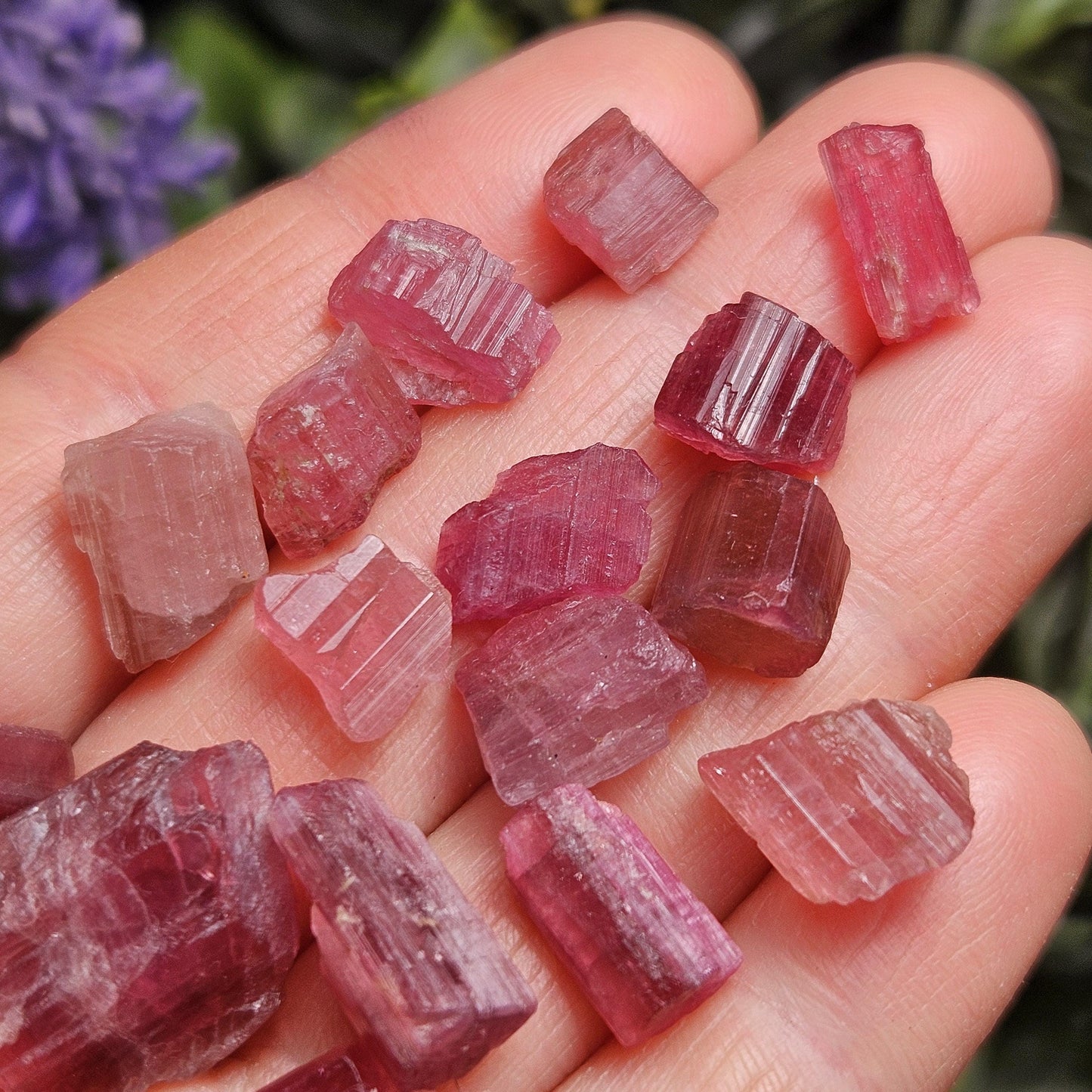 Natural Pink Tourmaline Crystal with Striations, Raw Raspberry Pink Tourmaline Specimen from Brazil