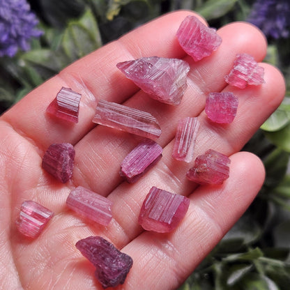Natural Pink Tourmaline Crystal with Striations, Raw Raspberry Pink Tourmaline Specimen from Brazil