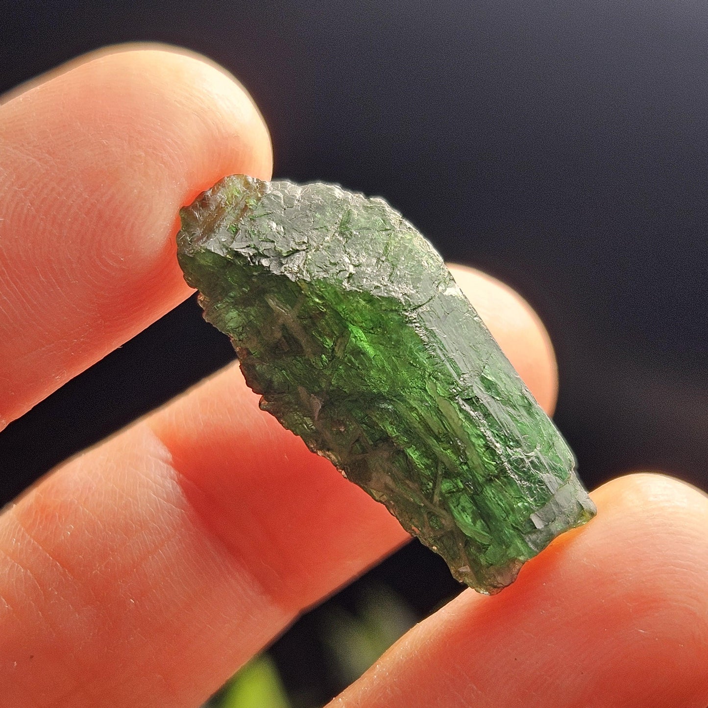 Chrome Green Tourmaline Crystal, Raw Natural Tourmaline from Brazil, Gem Quality Specimen