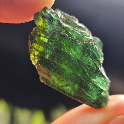 Chrome Green Tourmaline Crystal, Raw Natural Tourmaline from Brazil, Gem Quality Specimen