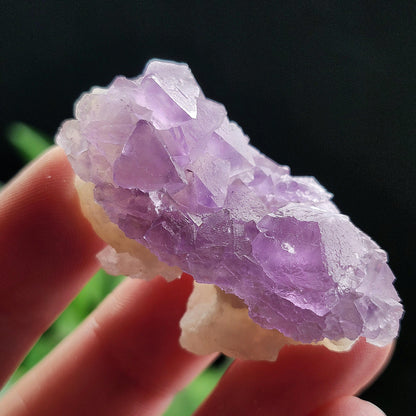 Lavender Purple Fluorite Cluster: UV Reactive, Fluorite with Calcite Mineral Specimen
