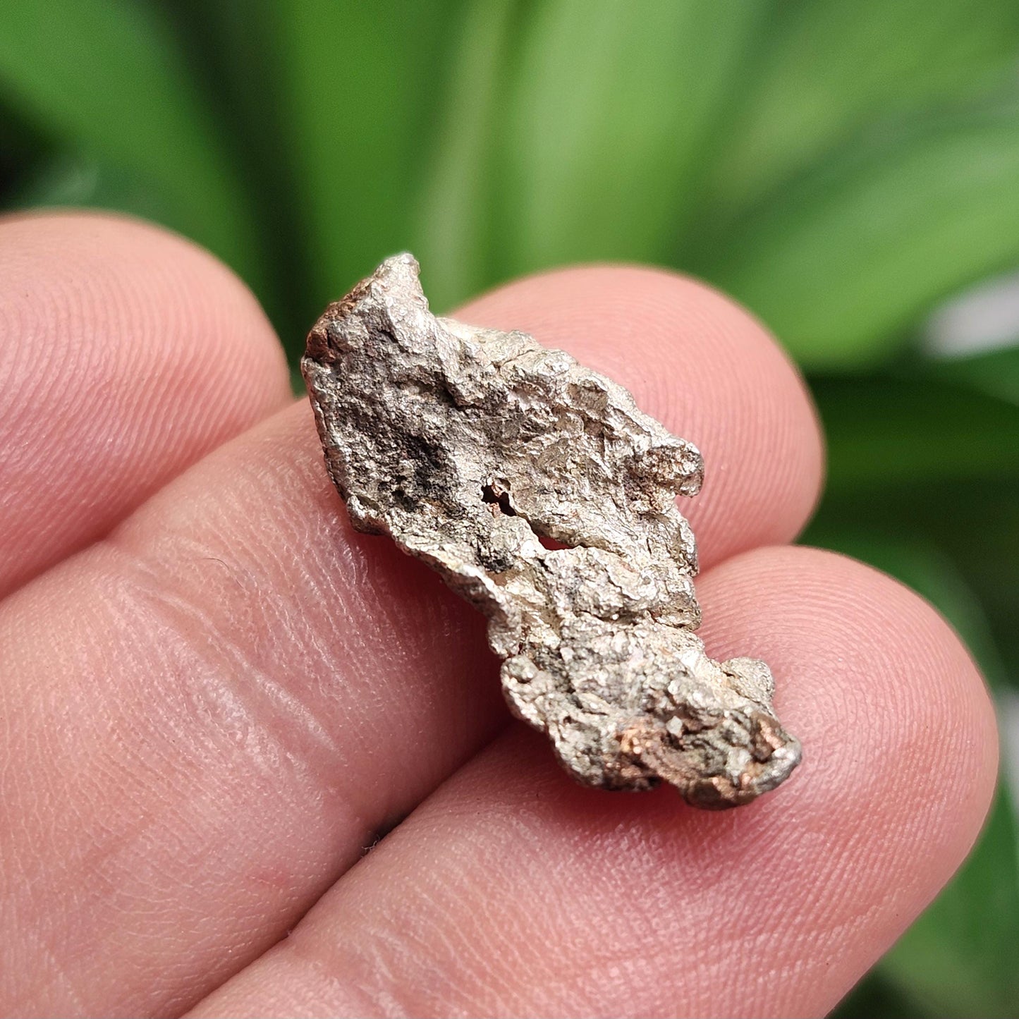 Native Silver Nugget 2.7g with Natural HOLE, Michigan "Halfbreed" Silver Ore