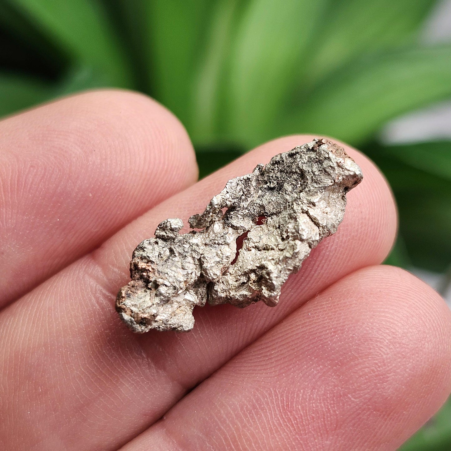 Native Silver Nugget 2.7g with Natural HOLE, Michigan "Halfbreed" Silver Ore