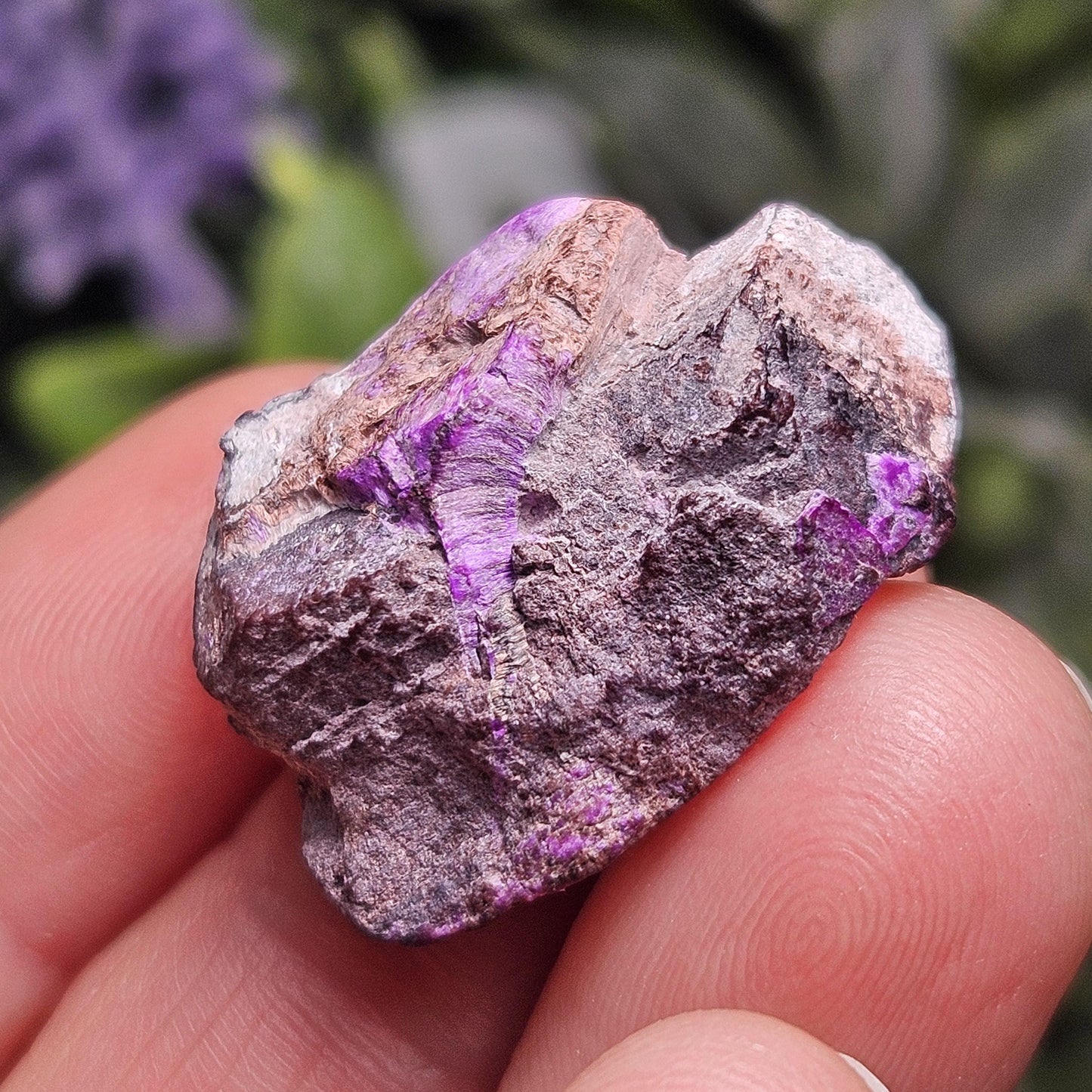 Fibrous Sugilite Specimen (8 grams): Raw Purple Crystal Stone