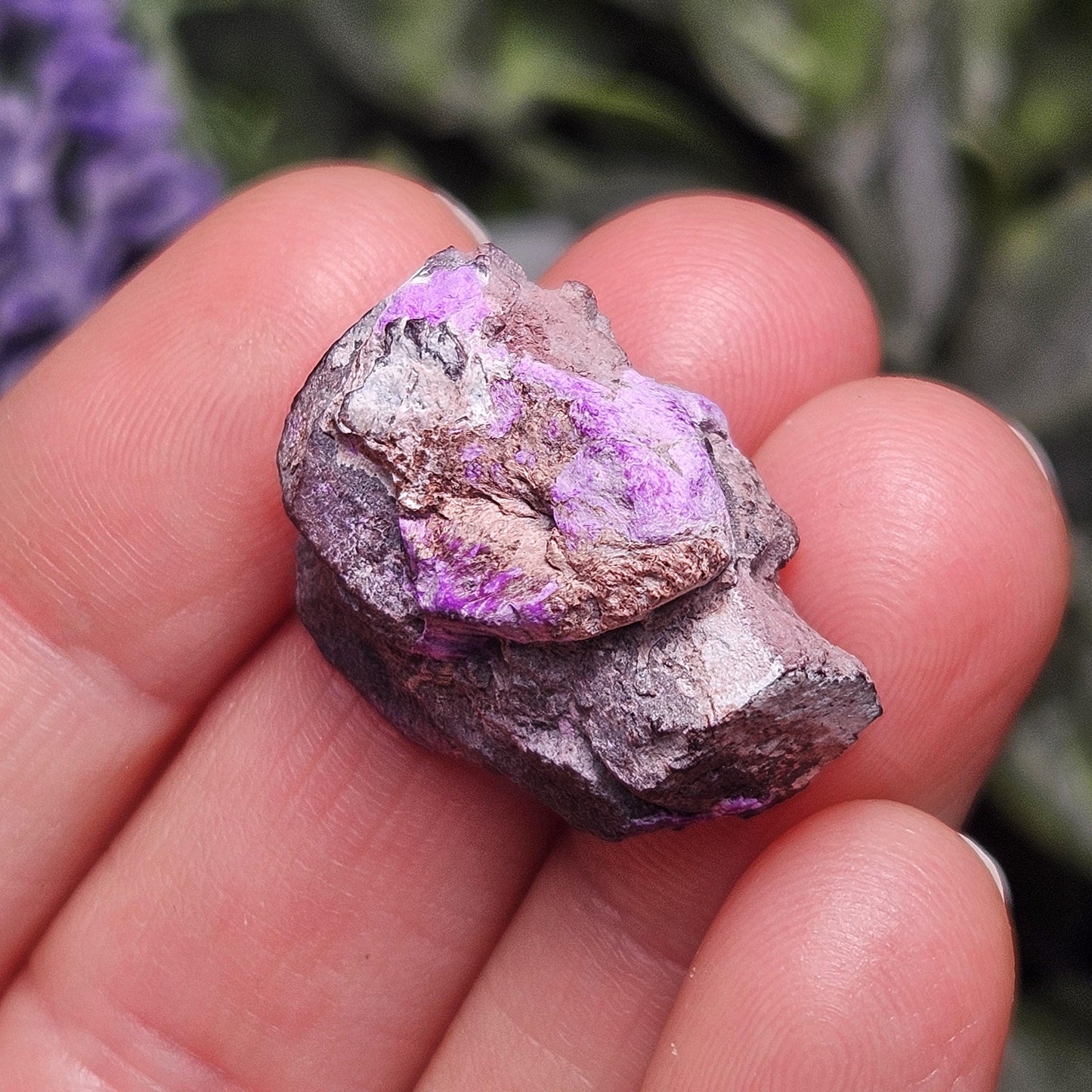 Fibrous Sugilite Specimen (8 grams): Raw Purple Crystal Stone