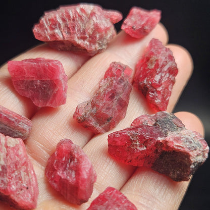 Pink Rhodonite Raw Crystal, Natural Rough Gemstone from Brazil