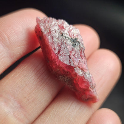 Pink Rhodonite Raw Crystal, Natural Rough Gemstone from Brazil