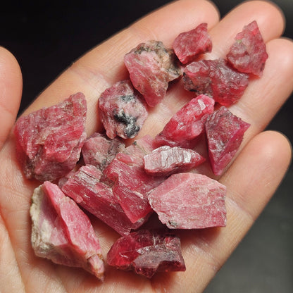 Pink Rhodonite Raw Crystal, Natural Rough Gemstone from Brazil