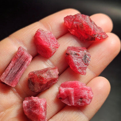 Pink Rhodonite Raw Crystal, Natural Rough Gemstone from Brazil