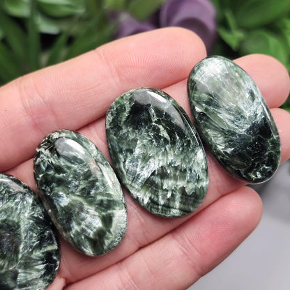 Seraphinite Crystal Cabochon, Jewelry Making Supply