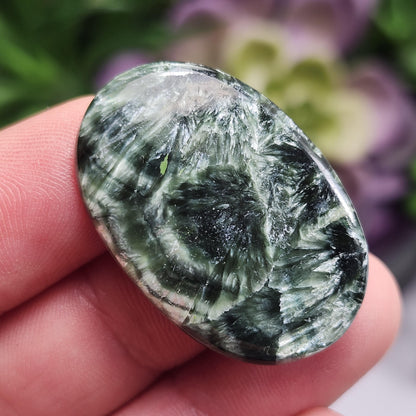 Seraphinite Crystal Cabochon, Jewelry Making Supply