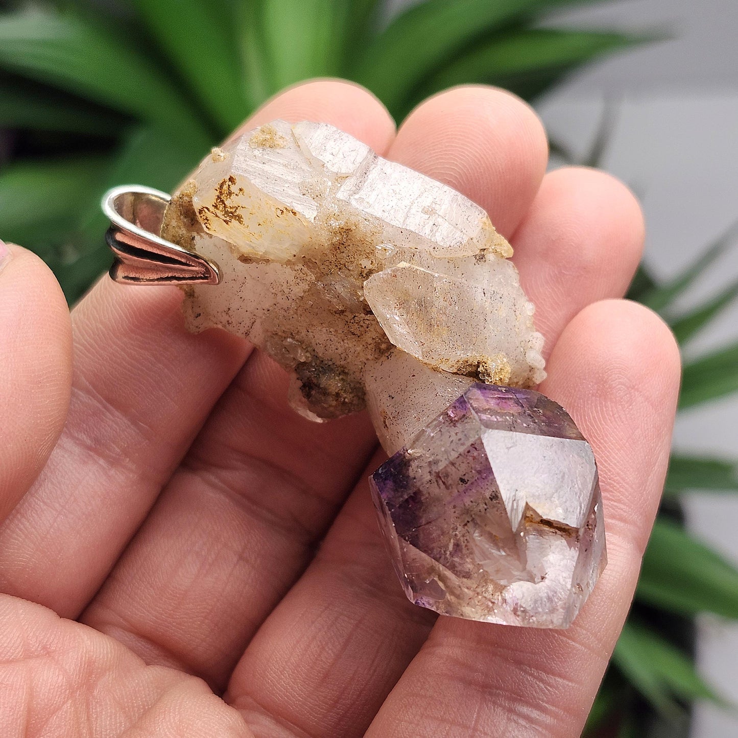 Shangaan Amethyst Scepter Sterling Silver Necklace, Chibuku Mine, Gobobeseb Mountains