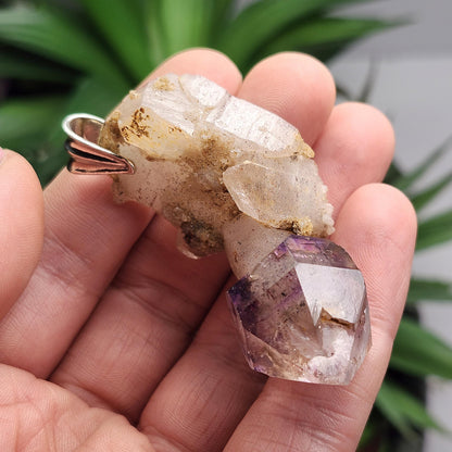 Shangaan Amethyst Scepter Sterling Silver Necklace, Chibuku Mine, Gobobeseb Mountains
