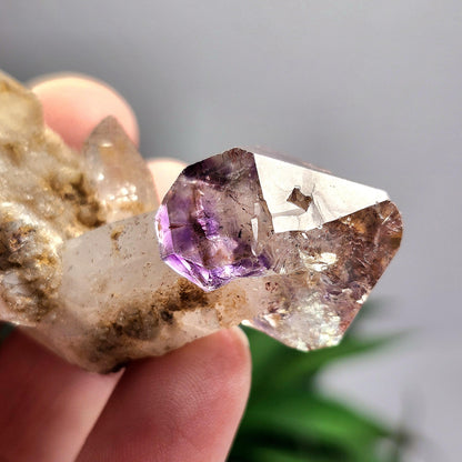 Shangaan Amethyst Scepter Sterling Silver Necklace, Chibuku Mine, Gobobeseb Mountains