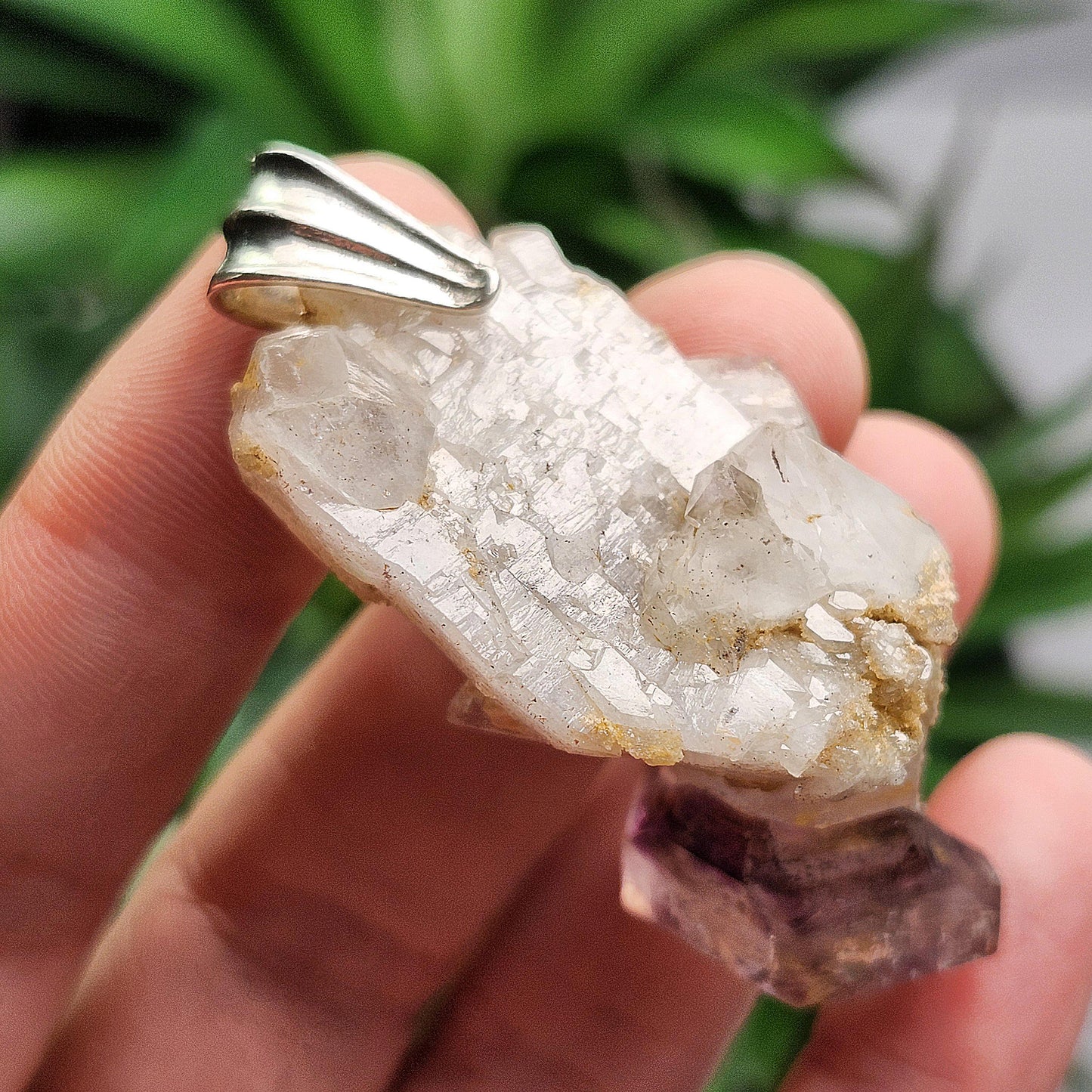 Shangaan Amethyst Scepter Sterling Silver Necklace, Chibuku Mine, Gobobeseb Mountains