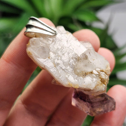 Shangaan Amethyst Scepter Sterling Silver Necklace, Chibuku Mine, Gobobeseb Mountains