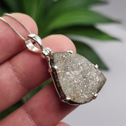 Meteorite Pendant, Sterling Silver Natural Chondrite Meteorite Necklace