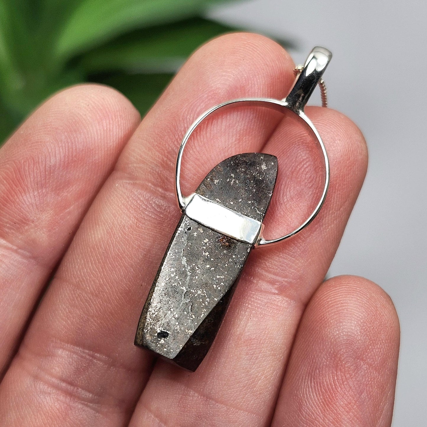 Meteorite Pendant from Kenya, Sterling Silver Natural Meteorite Necklace