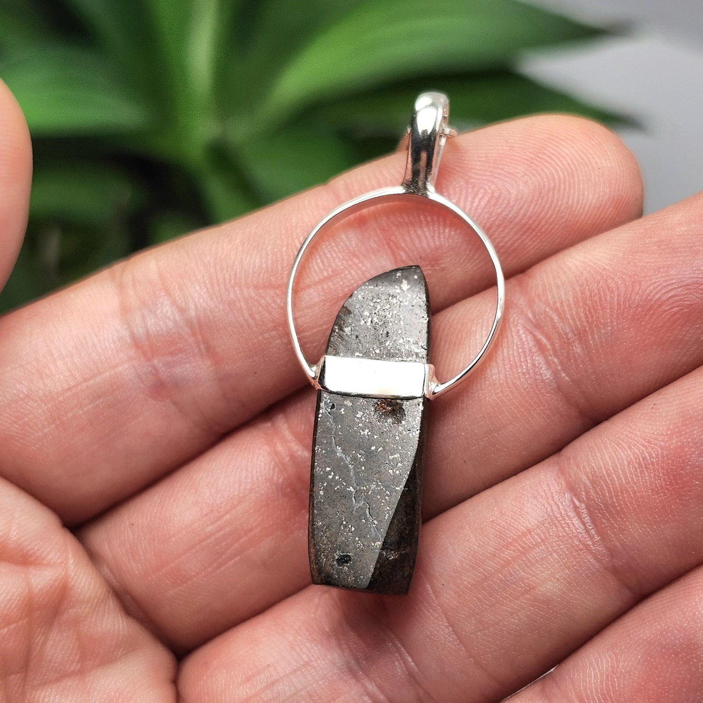 Meteorite Pendant from Kenya, Sterling Silver Natural Meteorite Necklace
