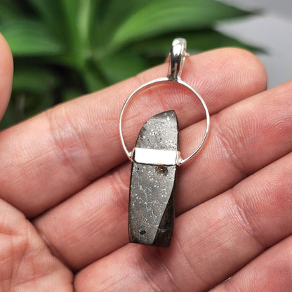 Meteorite Pendant from Kenya, Sterling Silver Natural Meteorite Necklace