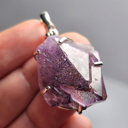 Thunder Bay Amethyst Crystal Pendant, Sterling Silver Amethyst Necklace