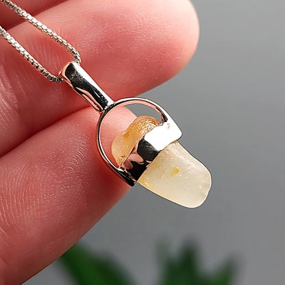 Golden Sapphire Pendant, OLD STOCK Sri Lankan Sapphire Crystal Necklace