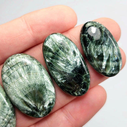 Seraphinite Crystal Cabochon, Jewelry Making Supply