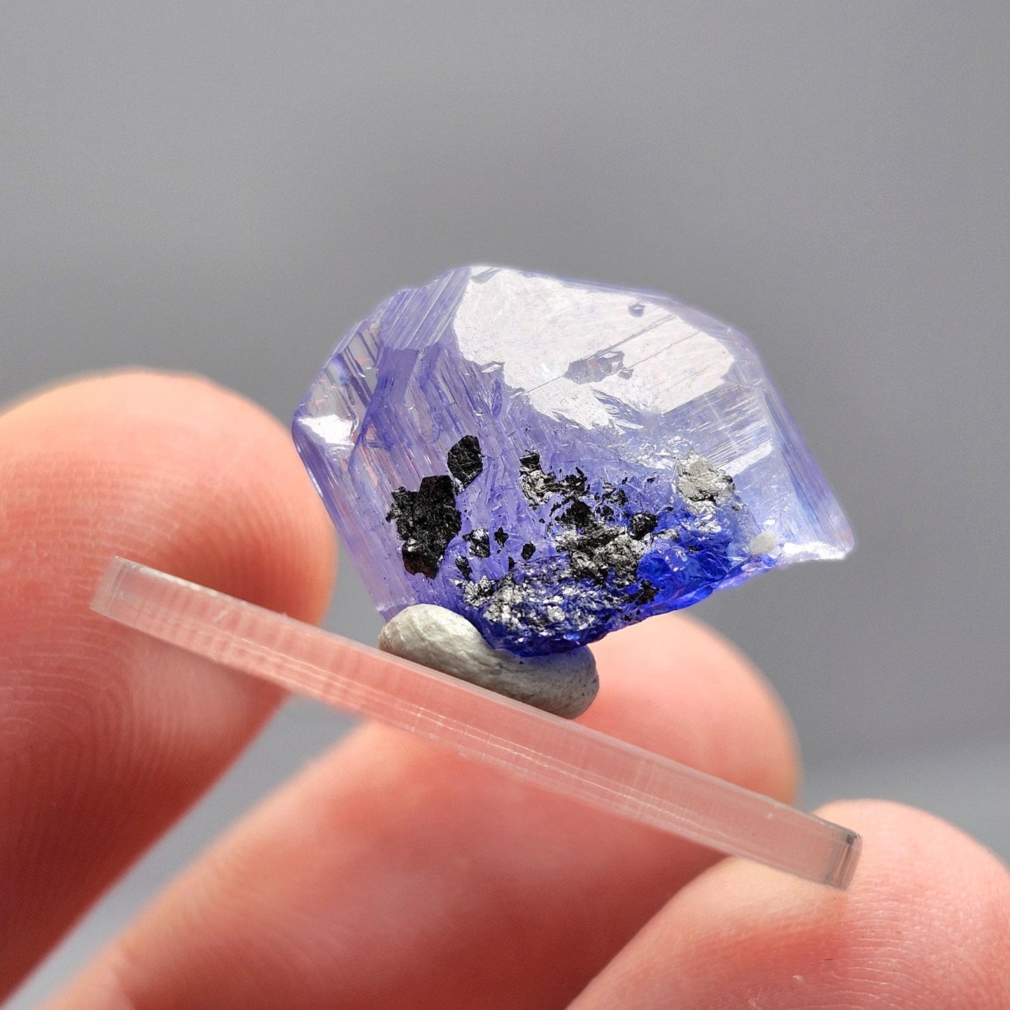 Indigo Tanzanite Crystal 3.3g, Raw Terminated Bi color Tanzanite Specimen