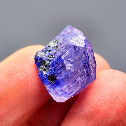 Indigo Tanzanite Crystal 3.3g, Raw Terminated Bi color Tanzanite Specimen
