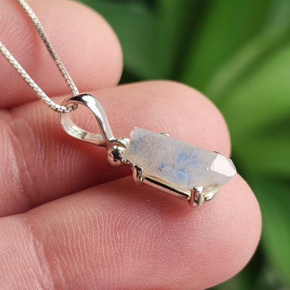 Papagoite in Quartz Pendant, Terminated Papagoite Sterling Silver Necklace