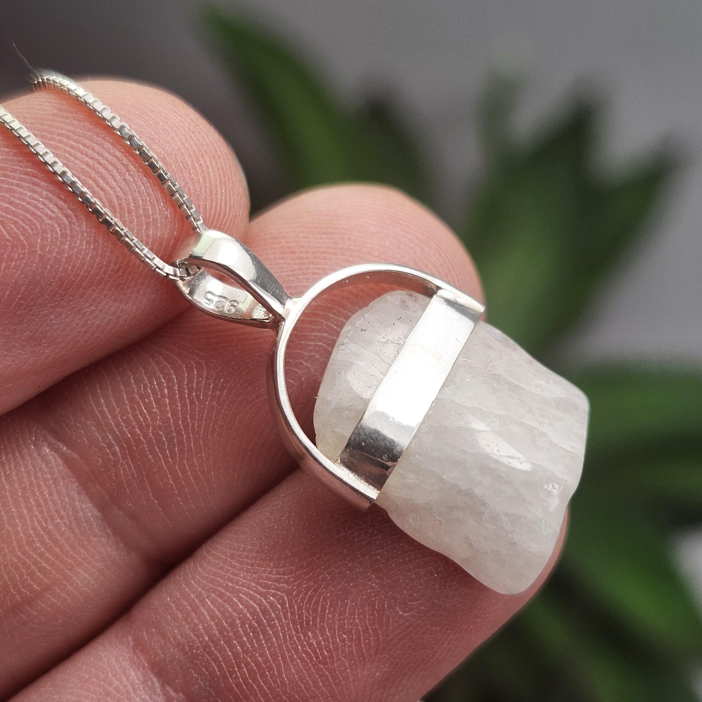 Polished Phenacite Pendant, Nigerian Phenakite Crystal Sterling Silver Necklace